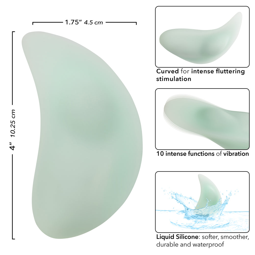 Pacifica™ Bali Curved Teaser in Mint Green Liquid Silicone with 10 Intense Functions, and Waterproof IPX7 > Vibrators > Unconventional