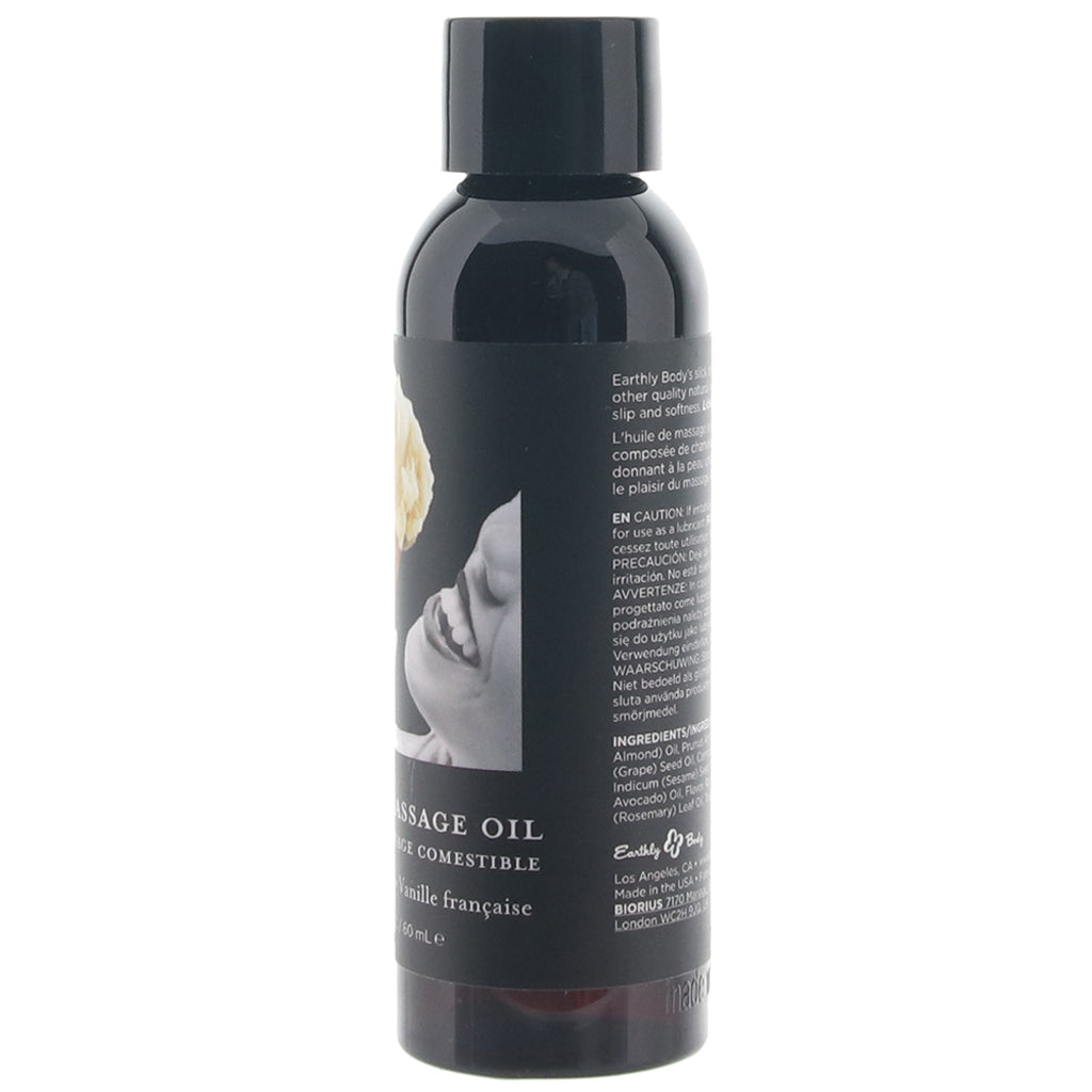 Edible Massage Oil French Vanilla Flavor 59ml Bottle Spa Quality Secondary image