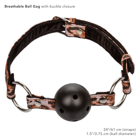 Unleashed Surrender Set Animal Print 8-Piece Travel-Ready Kink Kit with Adjustable Cuffs, Eye Mask, Ball Gag, Spreader Bar, and Roll-Up Case > Bondage Gear > Bondage Kits