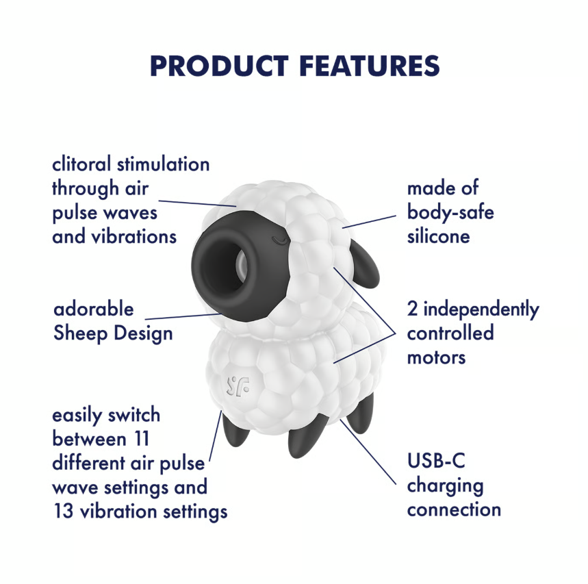 Satisfyer Dreamy Sheep – Rechargeable Air Pulse Stimulator Toy > Sex Toys For Ladies > Air Pulsation