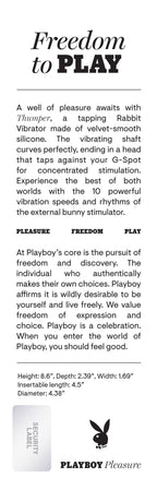 Playboy Pleasure THUMPER Velvet Silicone Rabbit Vibrator Purple > Vibrators > Ladies > Rabbit