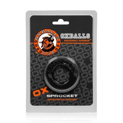 Sprocket Cockring Black with 2.2cm Inner Diameter for Enhanced Pleasure > Cock Ring > Single