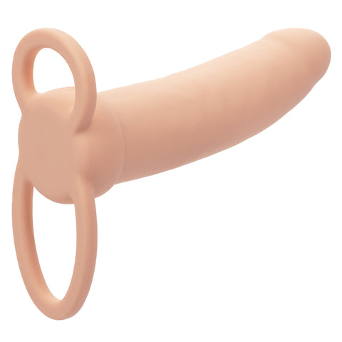 Performance Maxx Thick Dual Penetrator 5 Inch Ivory Liquid Silicone Waterproof Dual Vibrator with Scrotum Ring Rechargeable > Vibrators > Realistic Vibrators
