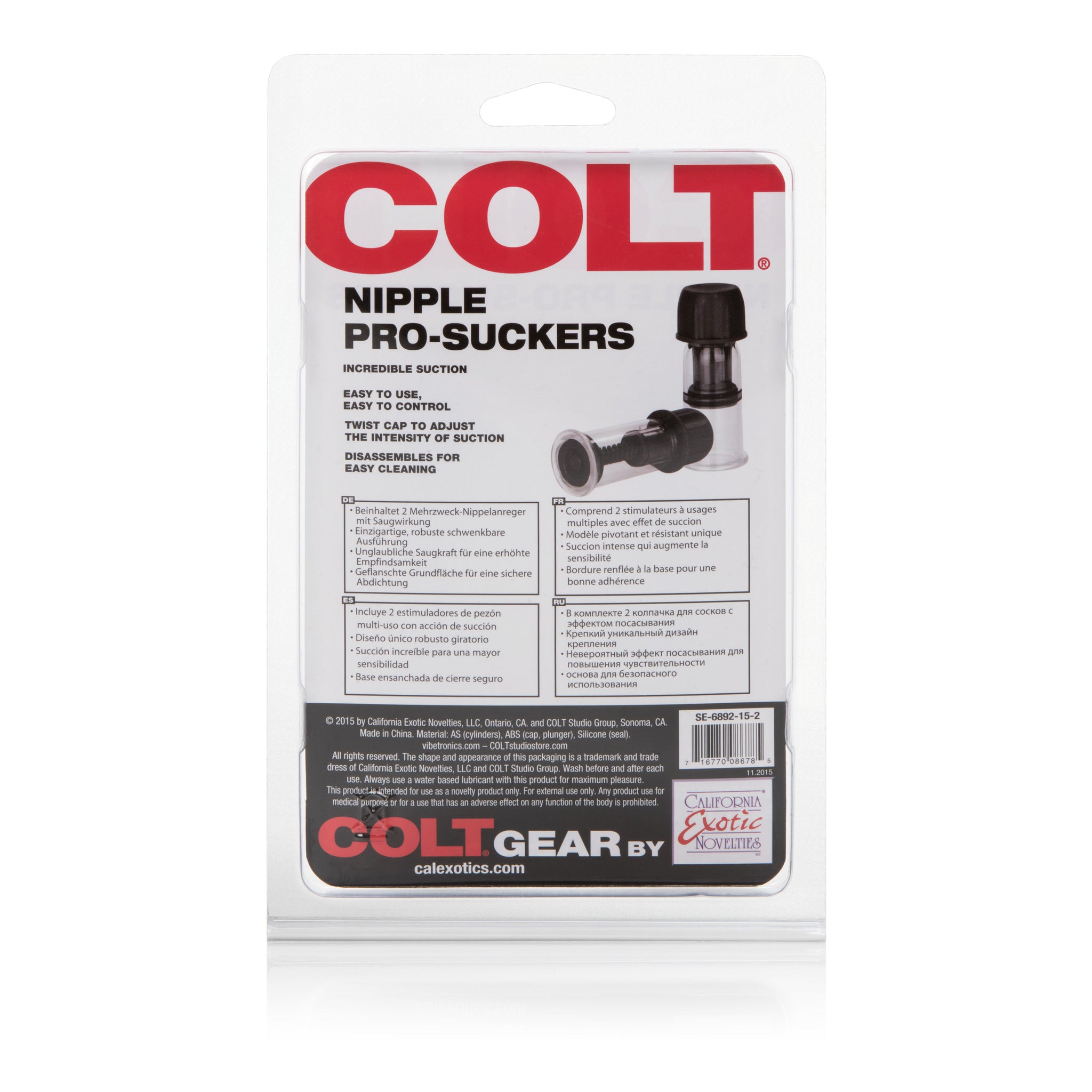 Colt Nipple Pro-Suckers – Adjustable Suction Vacuum Nipple Clamps > Sex Toys > Nipple Suckers