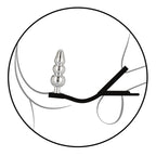Star Fucker Beaded Plug With Stretchy Black Silicone Dual Enhancer and Silver Metal Probe > Anal Range > Prostate Plugs