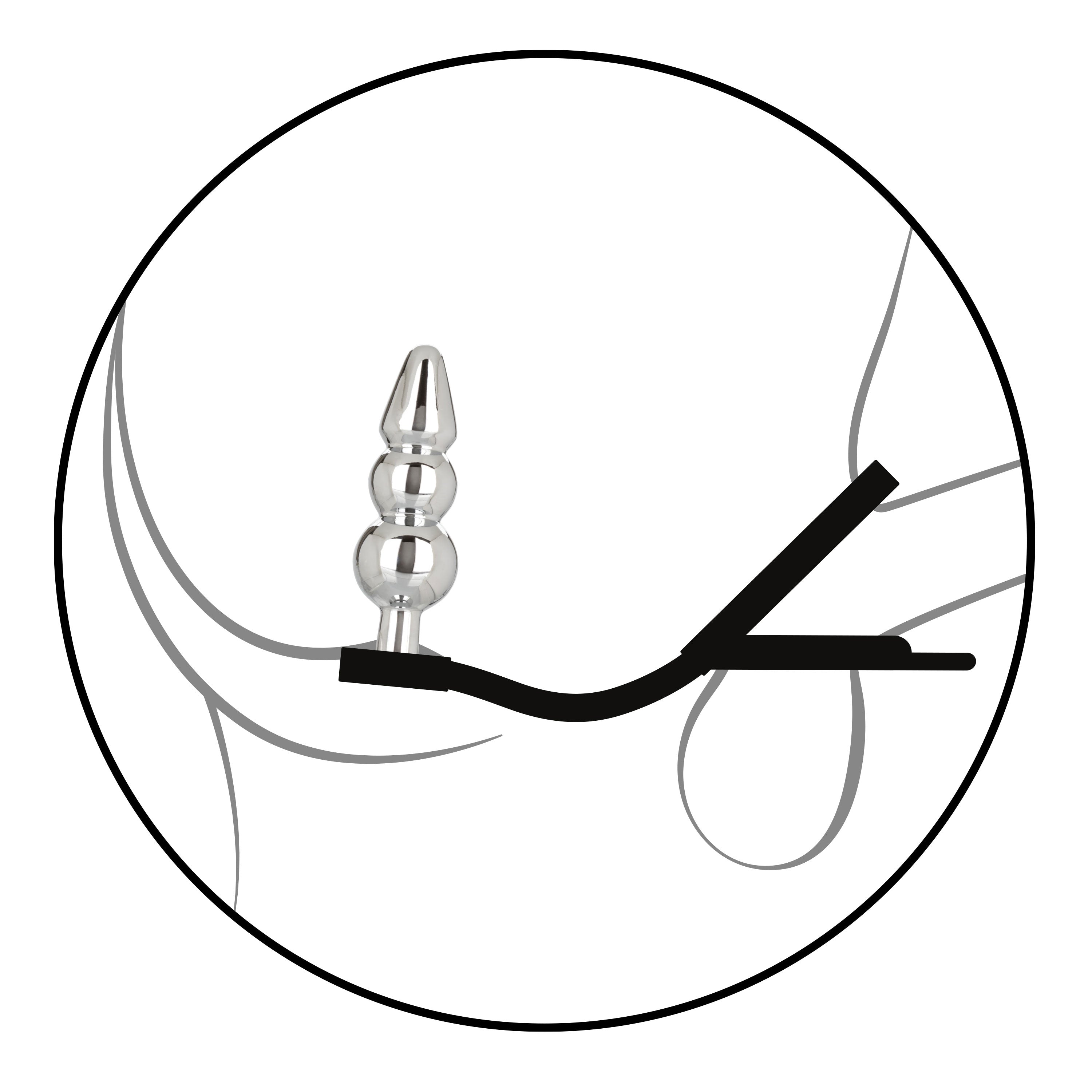Star Fucker Beaded Plug With Stretchy Black Silicone Dual Enhancer and Silver Metal Probe > Anal Range > Prostate Plugs