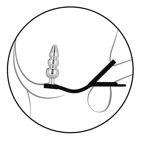 Star Fucker Beaded Plug With Stretchy Black Silicone Dual Enhancer and Silver Metal Probe > Anal Range > Prostate Plugs