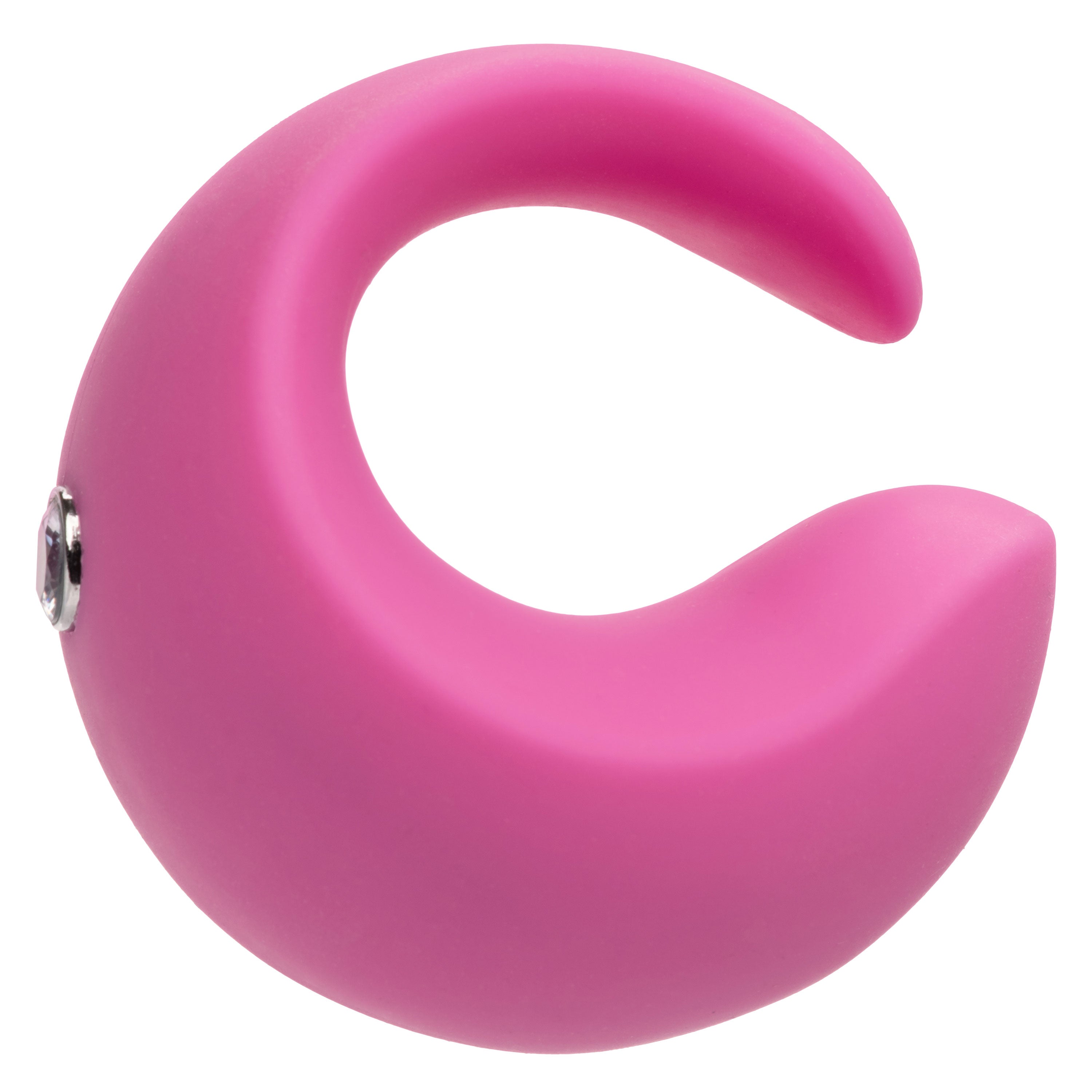LuvMor "O"s Pink Mini Curved Massager with 10 Speeds, Liquid Silicone, USB Rechargeable, Waterproof Finger Stimulator
