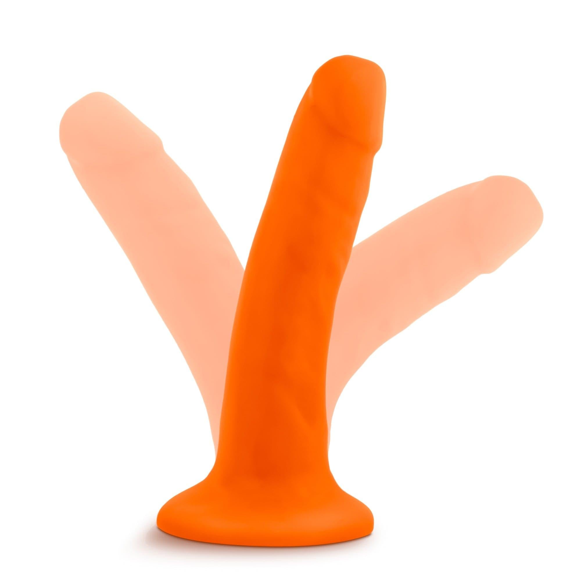 Neo Dual Density Cock 6 Inch Neon Orange Vibrator > Dildos > Realistic Dildos