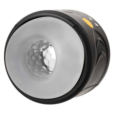 Boundless Dual Motor Stroker Black with Textured Chamber and 10 Function Settings > Sex Toys For Men > Masturbators > Vibrating