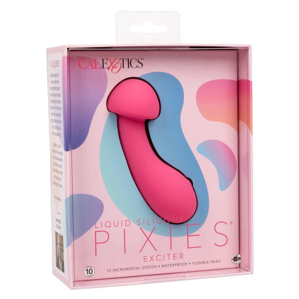 Liquid Silicone Pixies Exciter Pink Flexible Dual-Sided Massager with 10 Speeds and Rechargeable > Vibrators > Standard Vibrators