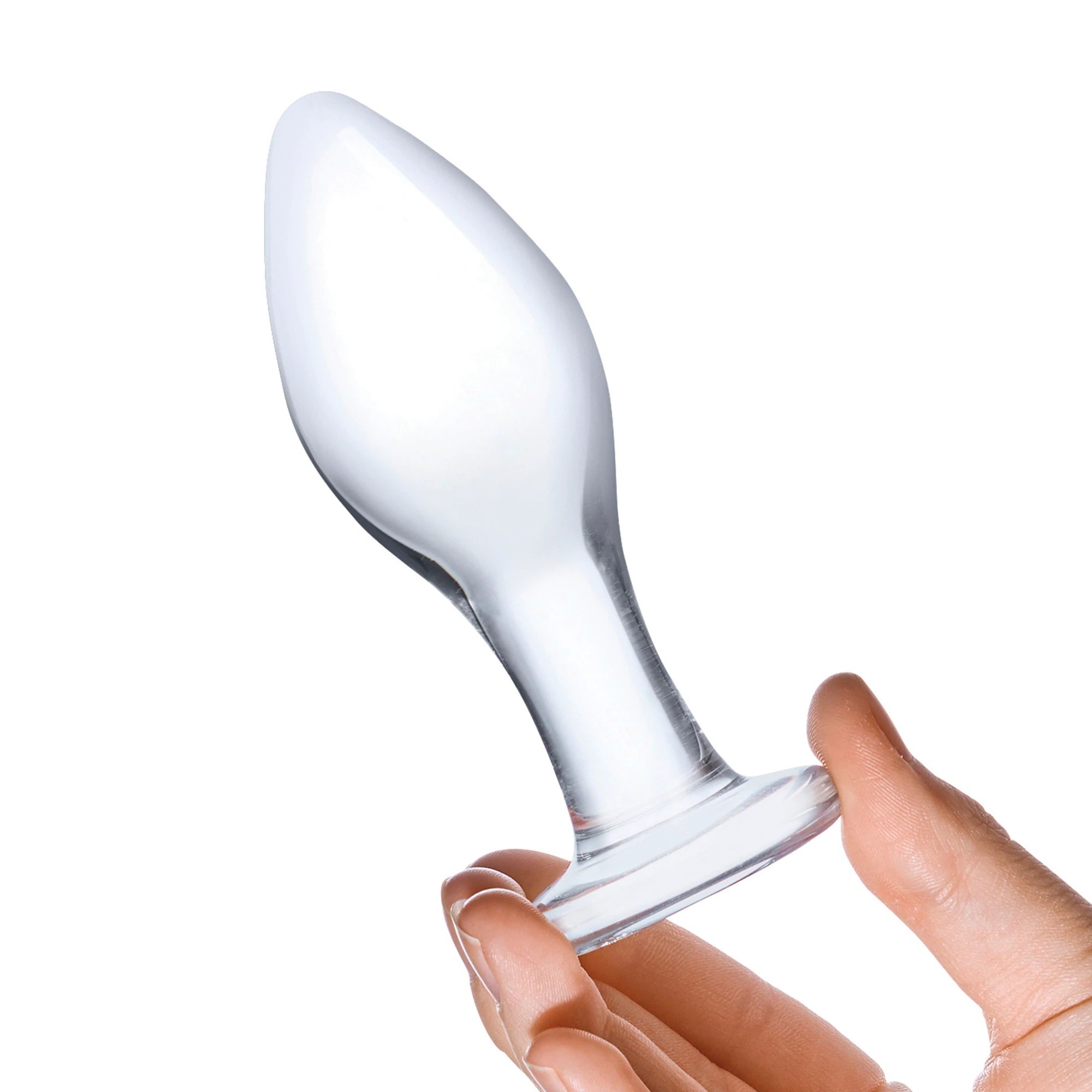 Glas 4 Inch Classic Clear Glass Butt Plug with Flared Base > Glass > Toys