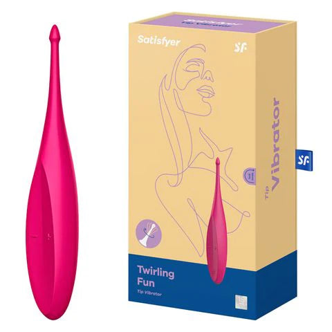 Satisfyer Twirling Fun Magenta Tip Vibrator with 12 Settings and Waterproof Silicone Design > Vibrators > Ladies > Clitoral Vibrators and Stimulators