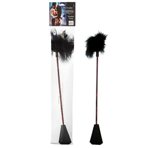 Scandal Feather Crop Dual Ended Tickler and Crop with Black Feathers Default Title > Bondage Gear > Ticklers