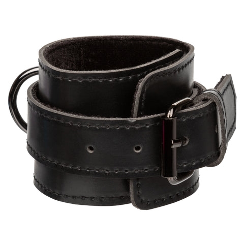 Euphoria Collection Adjustable Black Velvet and Vegan Leather Ankle Cuffs with Metal Clasps 10 Inch Maximum Circumference > Bondage Gear > Restraints