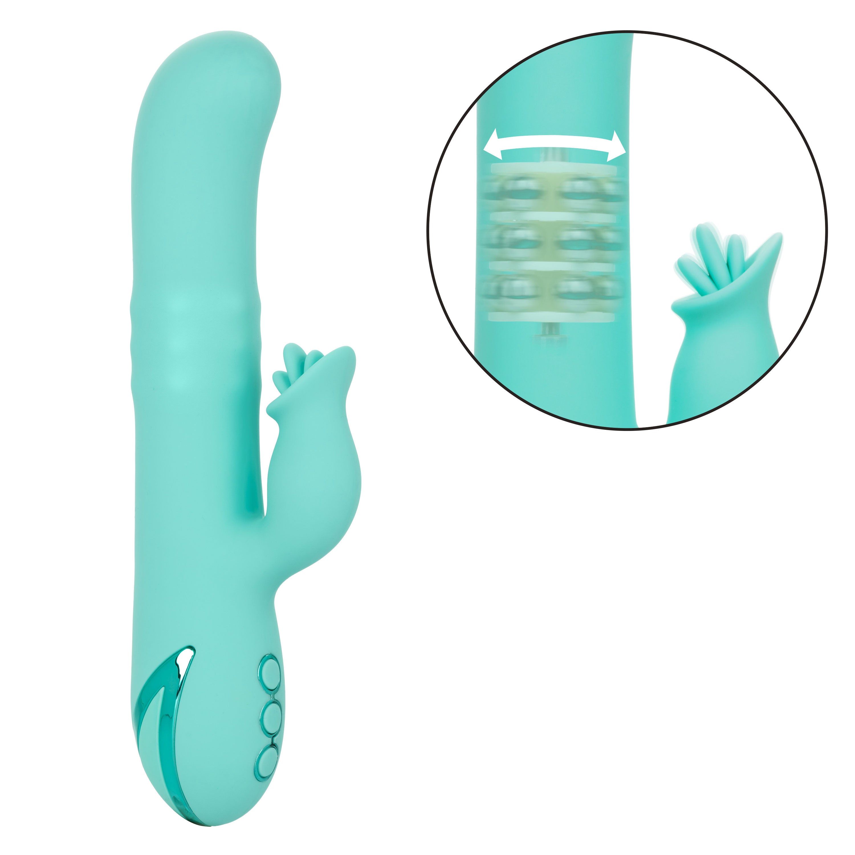 California Dreaming Bel Air Bombshell Silicone Vibrator in Aqua Blue with Triple Motors and 10 Vibration Functions > Vibrators > Ladies > Rabbit