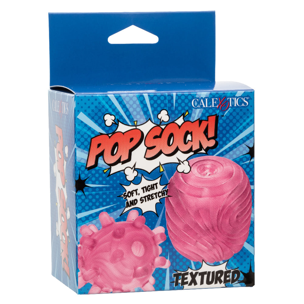 Pop Sock Textured Pink Soft Tight Stretchy Reversible Masturbator with Dual Sensations and Suction Closure > Sex Toys For Men > Masturbators Cup