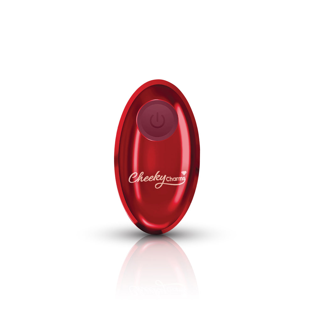 Cheeky Charms Red Vibrating Metal Butt Plug Medium > Anal Range > Vibrating Butt Plugs