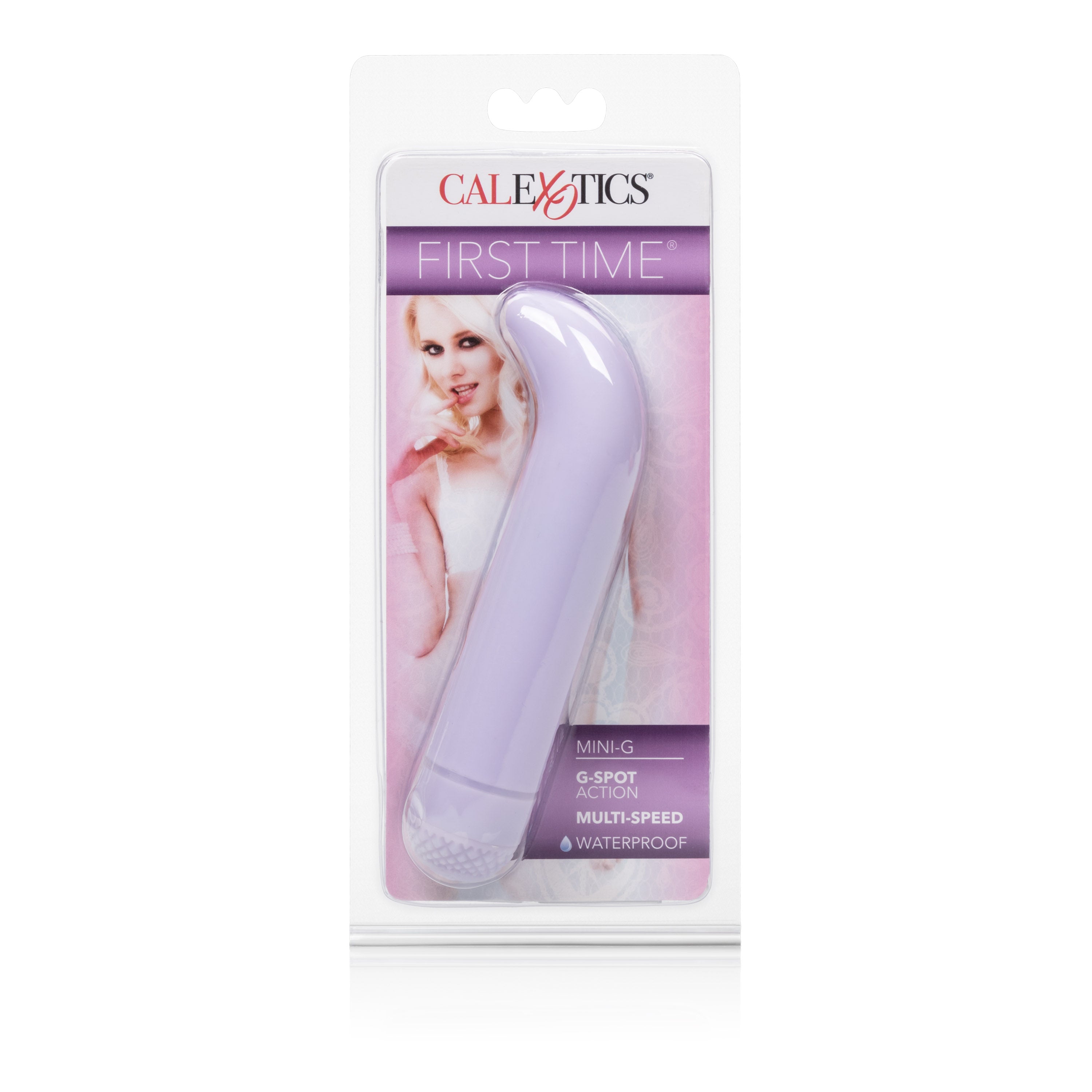 First Time Mini-G Purple 4.5 Inch Multi-Speed G-Spot Vibrator with Curved Tip and Waterproof Design BULLETS