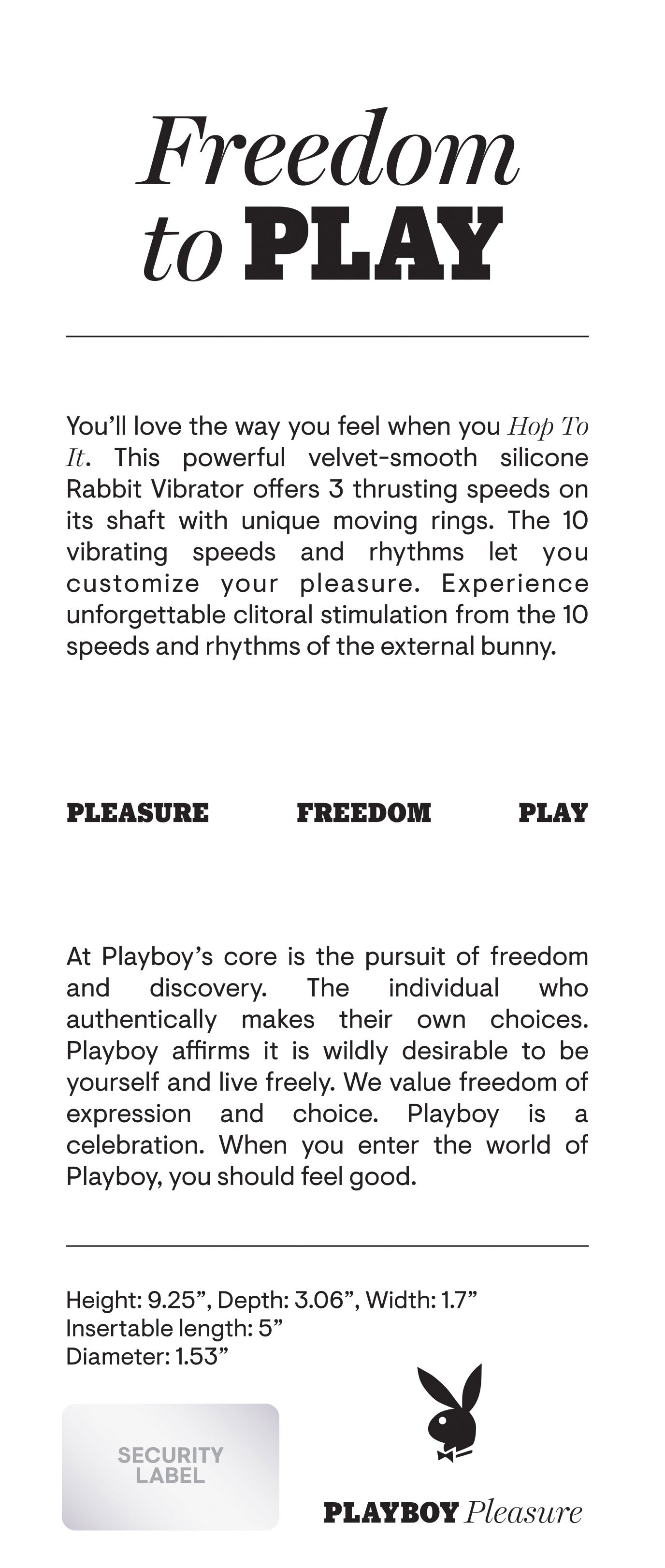 Playboy Pleasure HOP TO IT Rabbit Vibrator 23.5cm Purple > Vibrators > Ladies > Rabbit