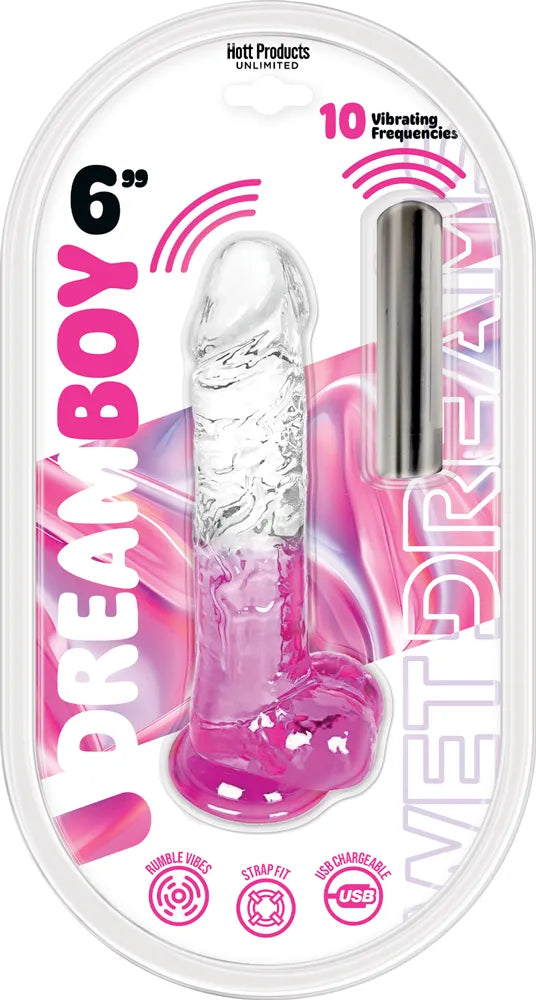 Jelly Dream Boy (Pink) – 6 Inch Flexible Jelly Vibrator Secondary image