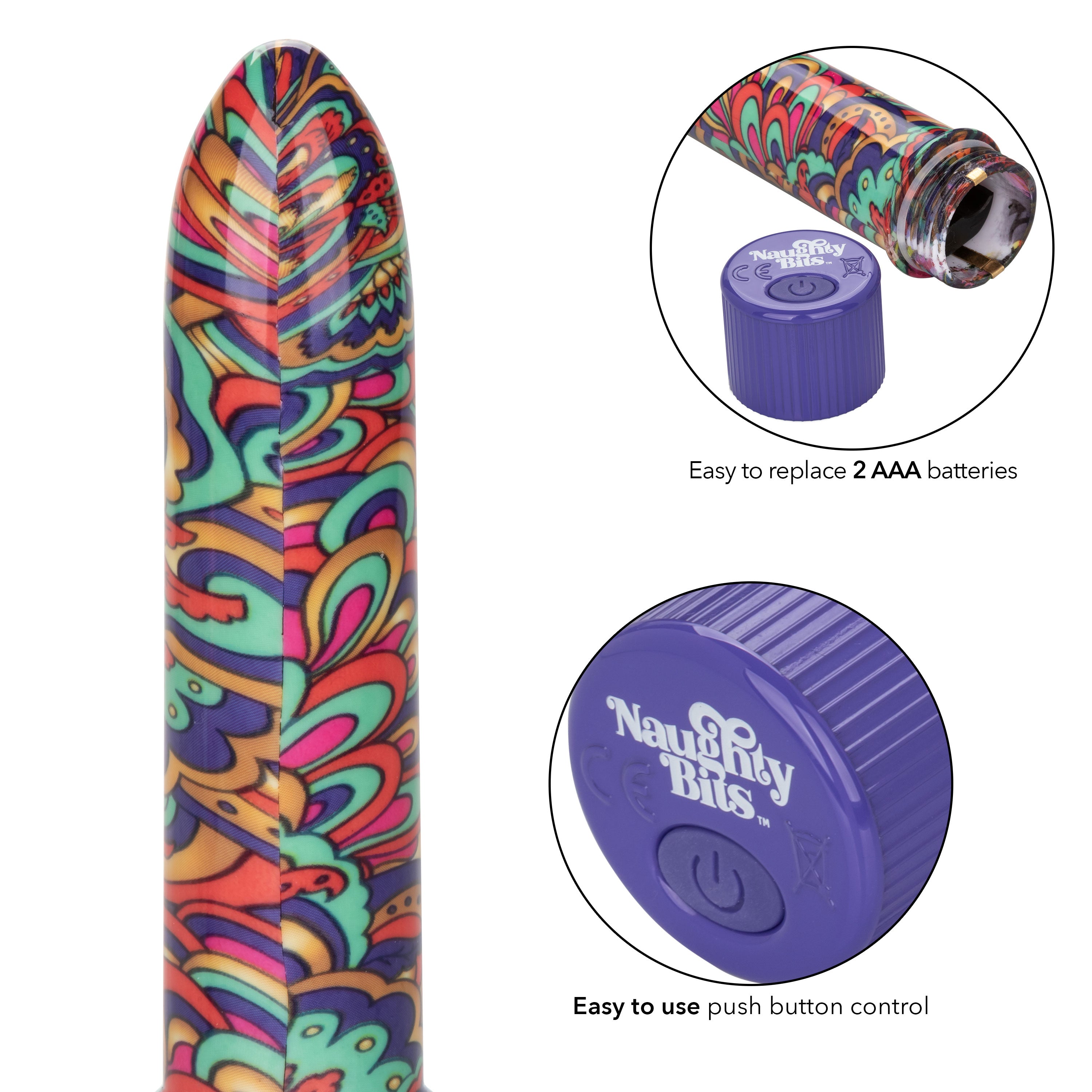 Naughty Bits Shake It Off Powerful Mini Vibrator 4.25 Inch Waterproof Colorful Design > Vibrators > Standard Vibrators