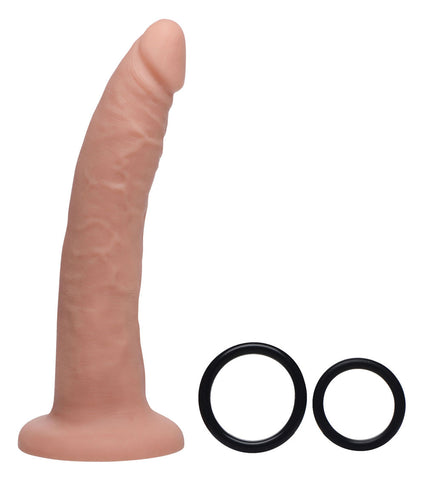 Charmed 7.5 Inch Silicone Dildo with Harness in Flesh Color Beige Harnesses & Strap-Ons