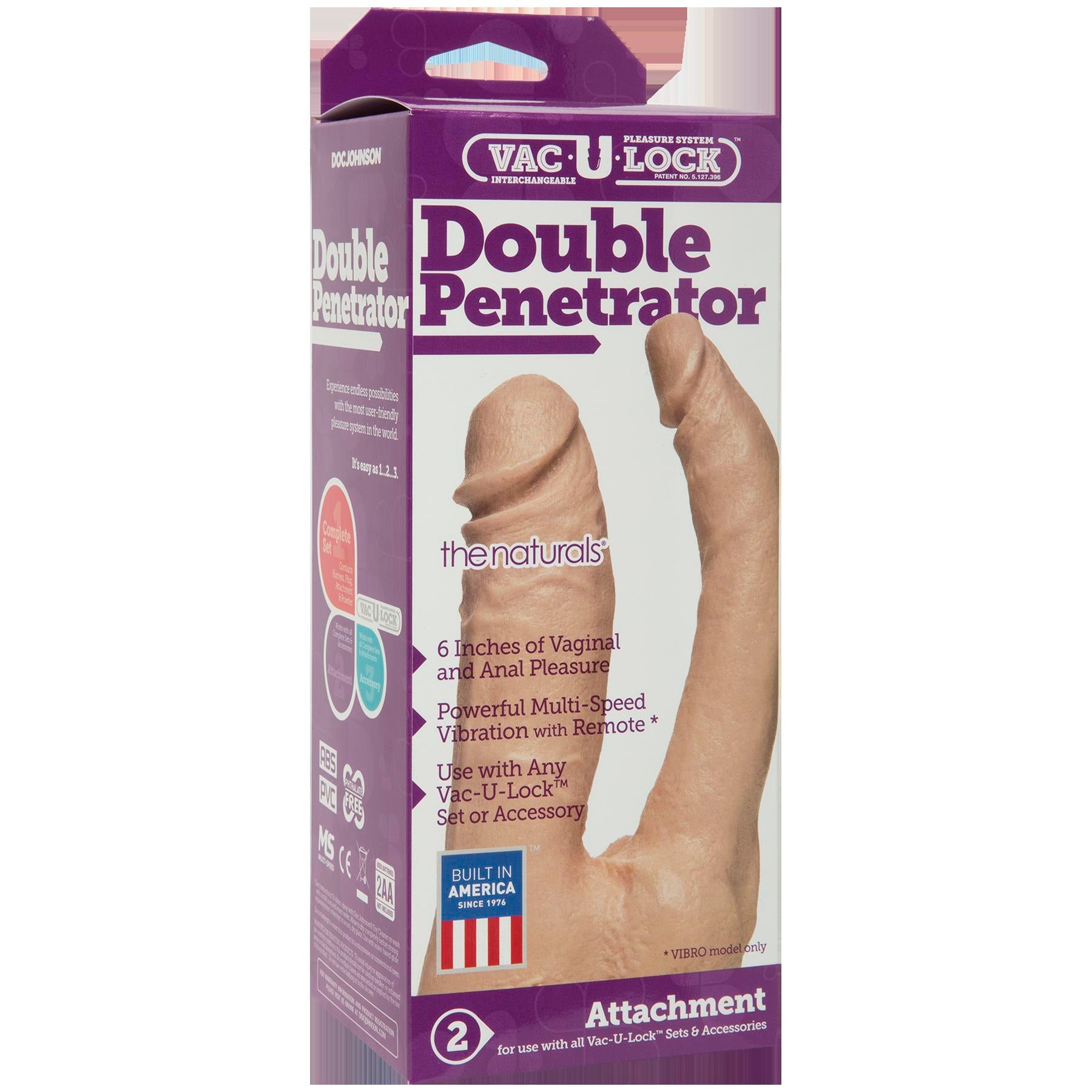 Vac U Lock Double Penetrator Natural Dildo Attachment > Dildos > Double Dildos