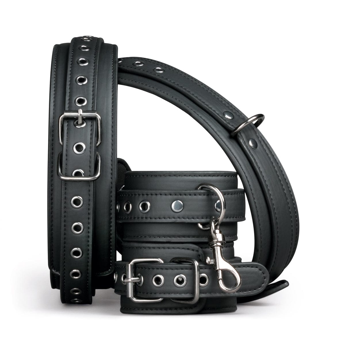 Thigh and Wrist Cuff Set – Durable Faux Leather BDSM Restraint Accessory > Bondage Gear > Restraints