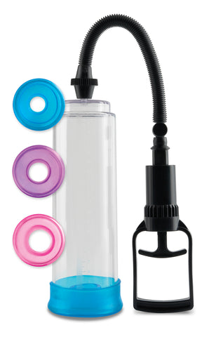 Pump Worx Cock Trainer Pump System Clear Penis Pump with Three Sleeves Clear Pumps