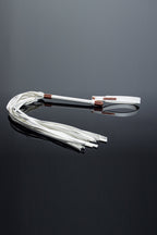 Coquette Whip White Vegan Leather Whip with 7 Inch Matte Handle and 5 Inch Tails > Bondage Gear > Whips & Floggers