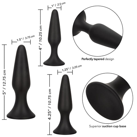 Colt Silicone Anal Trainer Kit 3 Gradually Sized Black Silicone Plugs > Anal Range > Butt Plug Kits