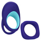 Link Up Alpha Vibrating Couples Enhancer Ring Two-Piece Set Blue and Turquoise Waterproof Silicone > Sex Toys > Couples Toys
