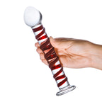 Glas 8 Inch Mr Swirly Spiral Red and Clear Glass Dildo > Glass > Dildos