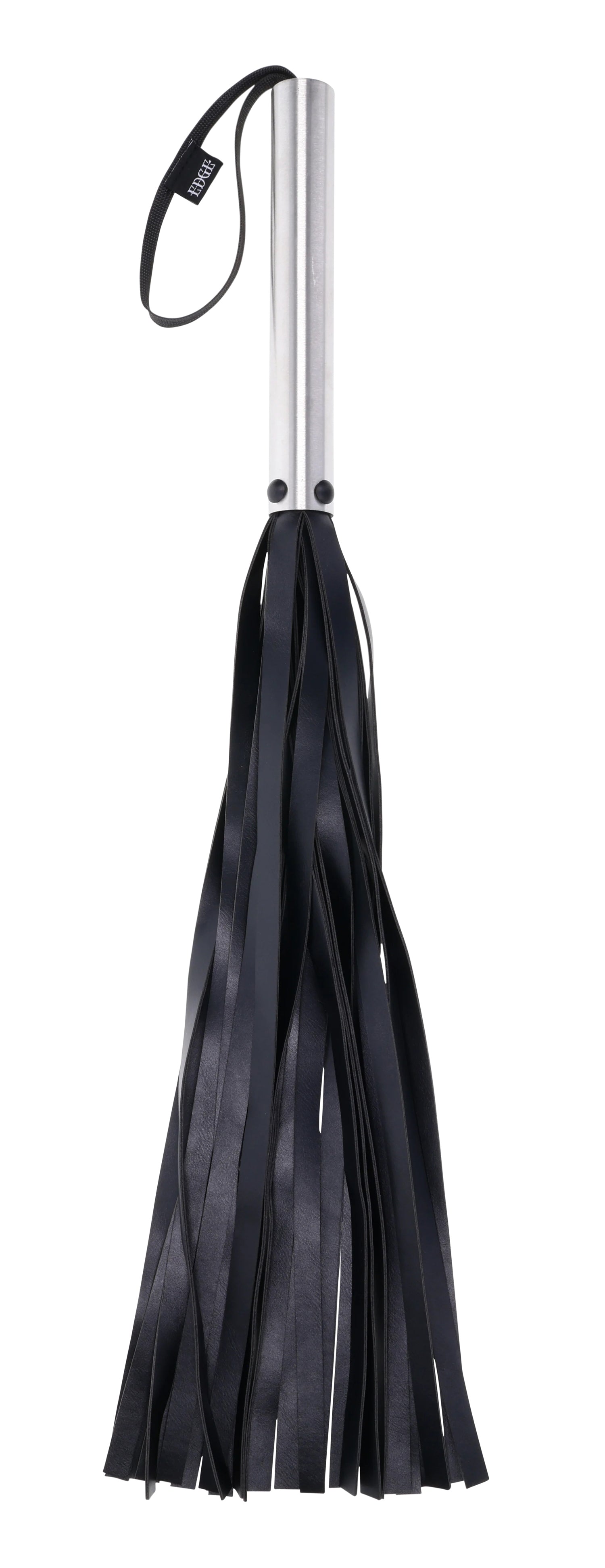 Edge Flogger Whip with Metal Handle for Impact Play Silver Whips & Paddles