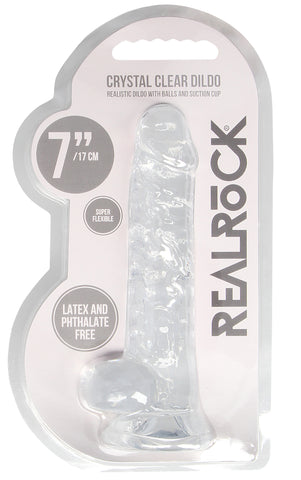 RealRock Crystal Clear (Transparent) – Phthalate-Free 7 Inch Realistic Dildo With Balls > Dildos > Realistic Dildos