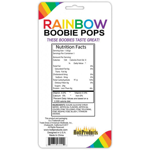 Rainbow Boobie Candy Pop – Multi-Flavored Edible Candy Party Supplies