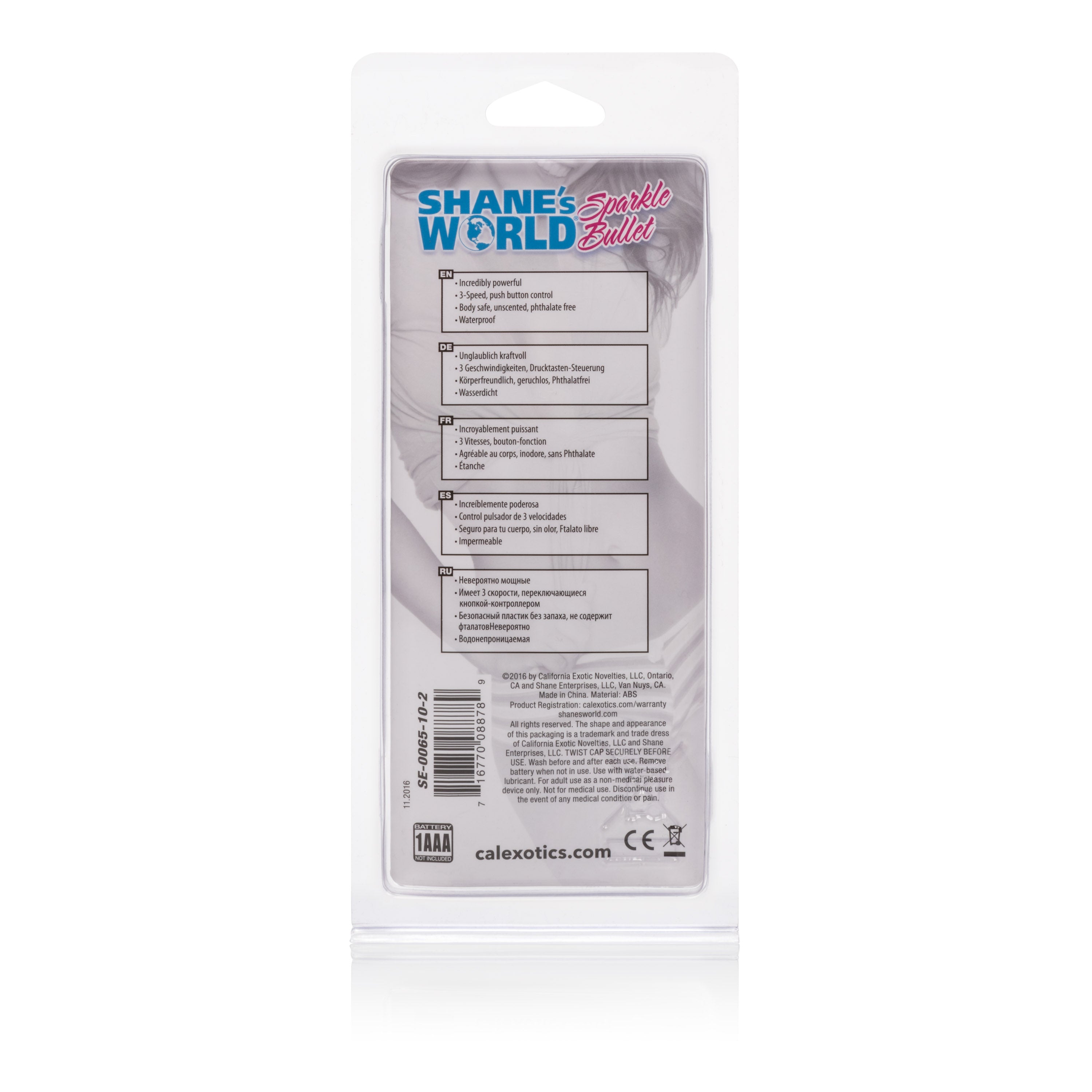 Shane's World Sparkle Bullet 4 Inch Blue Waterproof Vibrating Stimulator BULLETS