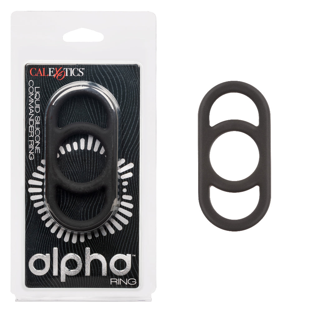 Alpha Liquid Silicone Commander Ring Black COCK RINGS