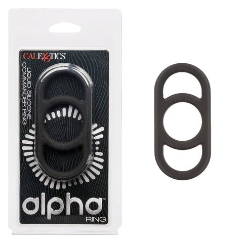 Alpha Liquid Silicone Commander Ring Black COCK RINGS