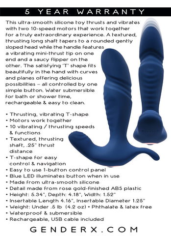 Gender X True 13.5 Centimeter Thrusting Prostate Massager > Anal Range > Prostate Plugs