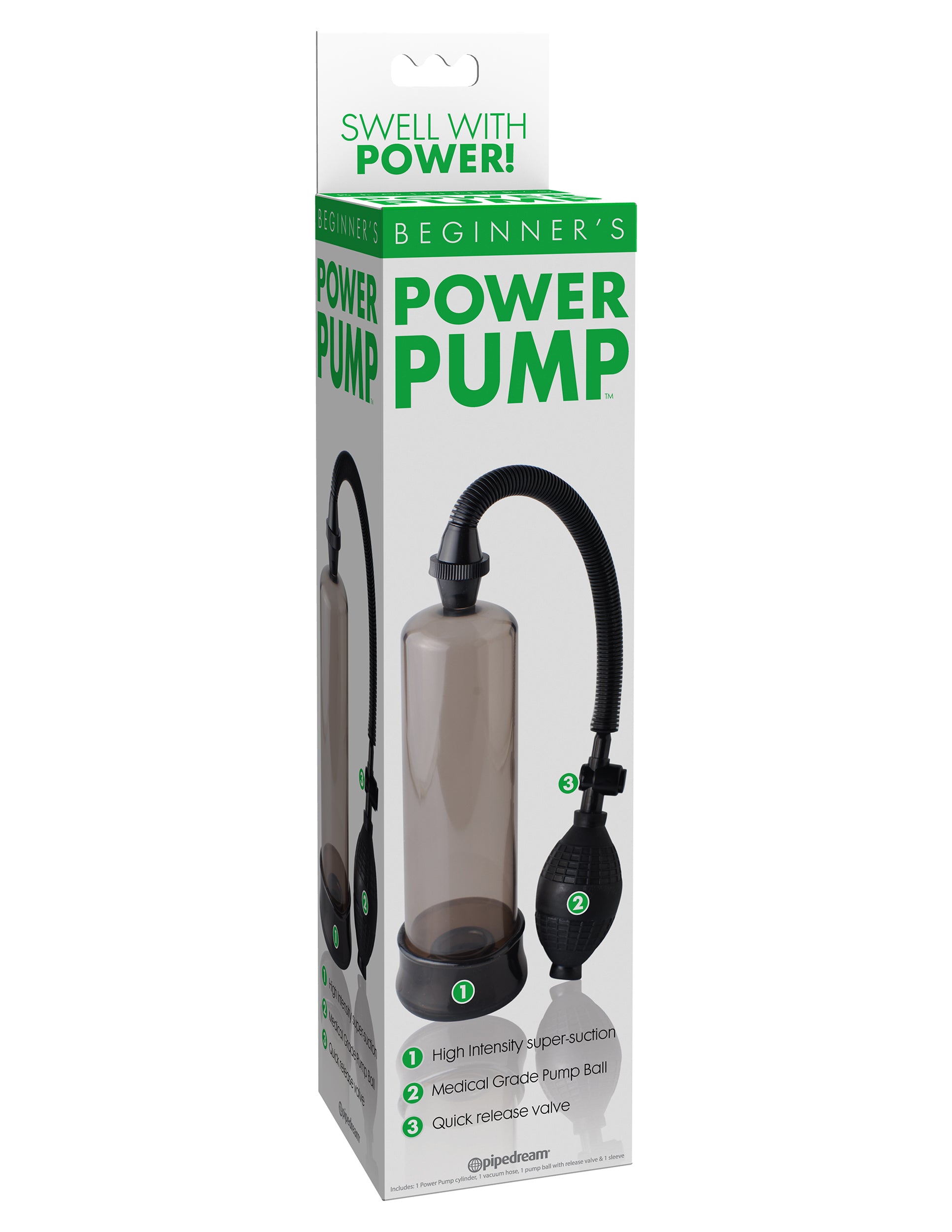 Beginner's Power Pump Smoke Penis Pump - 7.5" x 2.1" Insertable