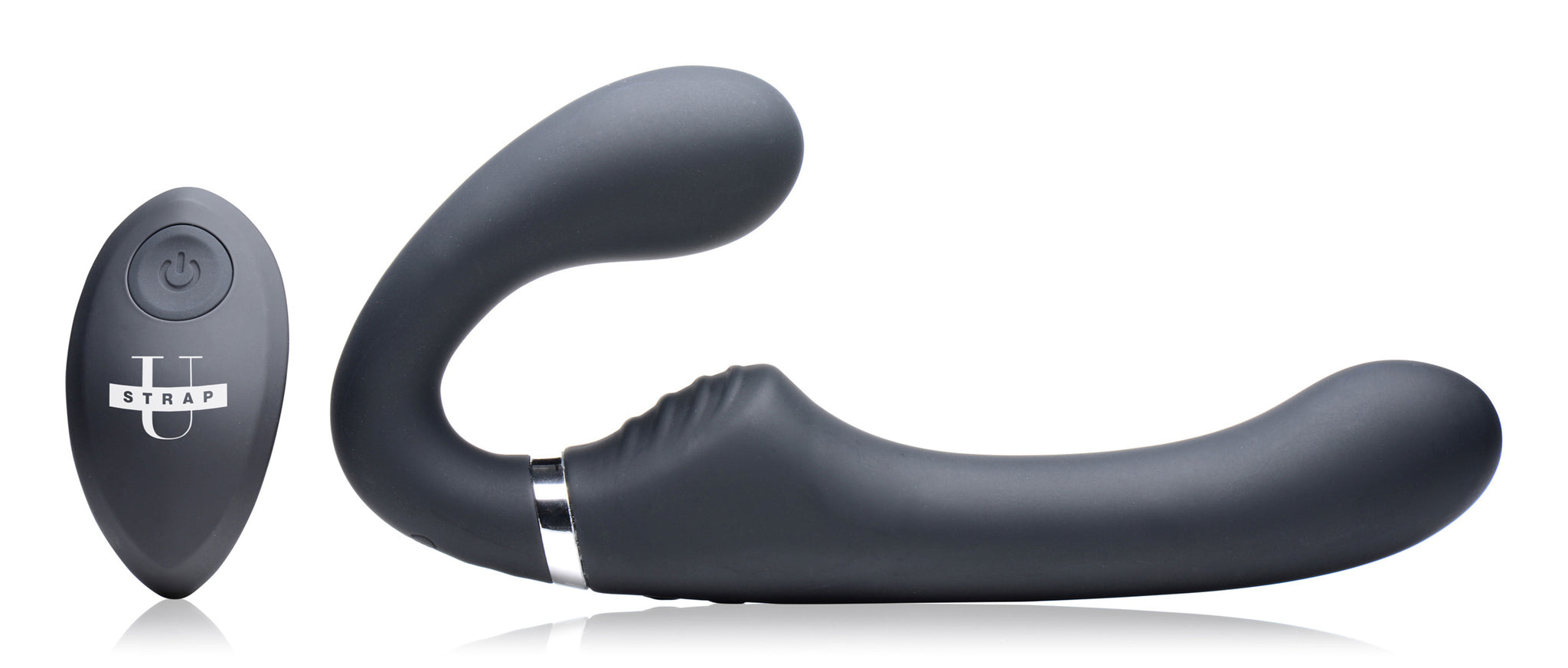Mighty Rider 10X 8.4 Inch Strapless Strap-On Black with Remote Control > Dildos > Strapless Strap Ons