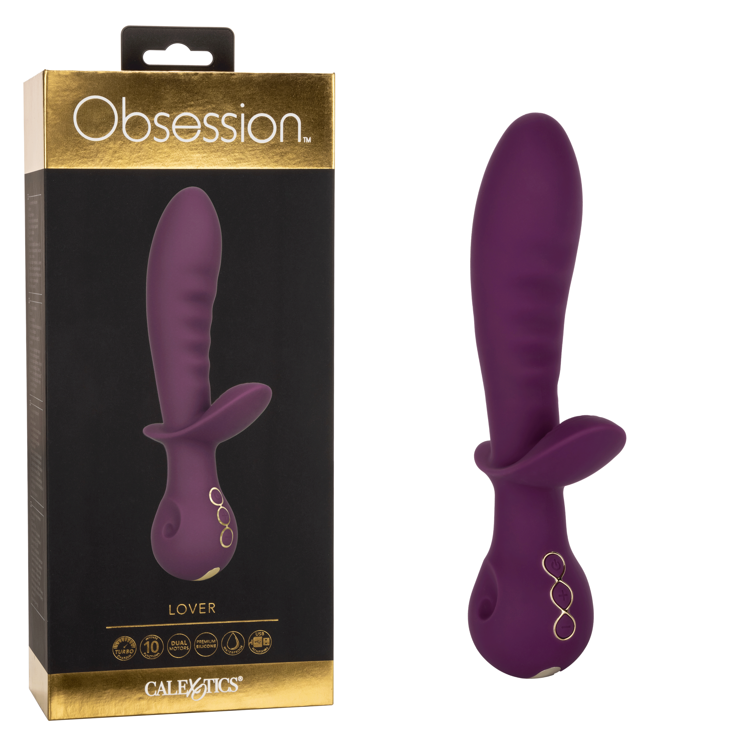 Obsession Lover Turbo-Charged Dual Vibrator in Purple with 10 Vibration Functions and Waterproof Silicone Design Vibrators - G Spot
