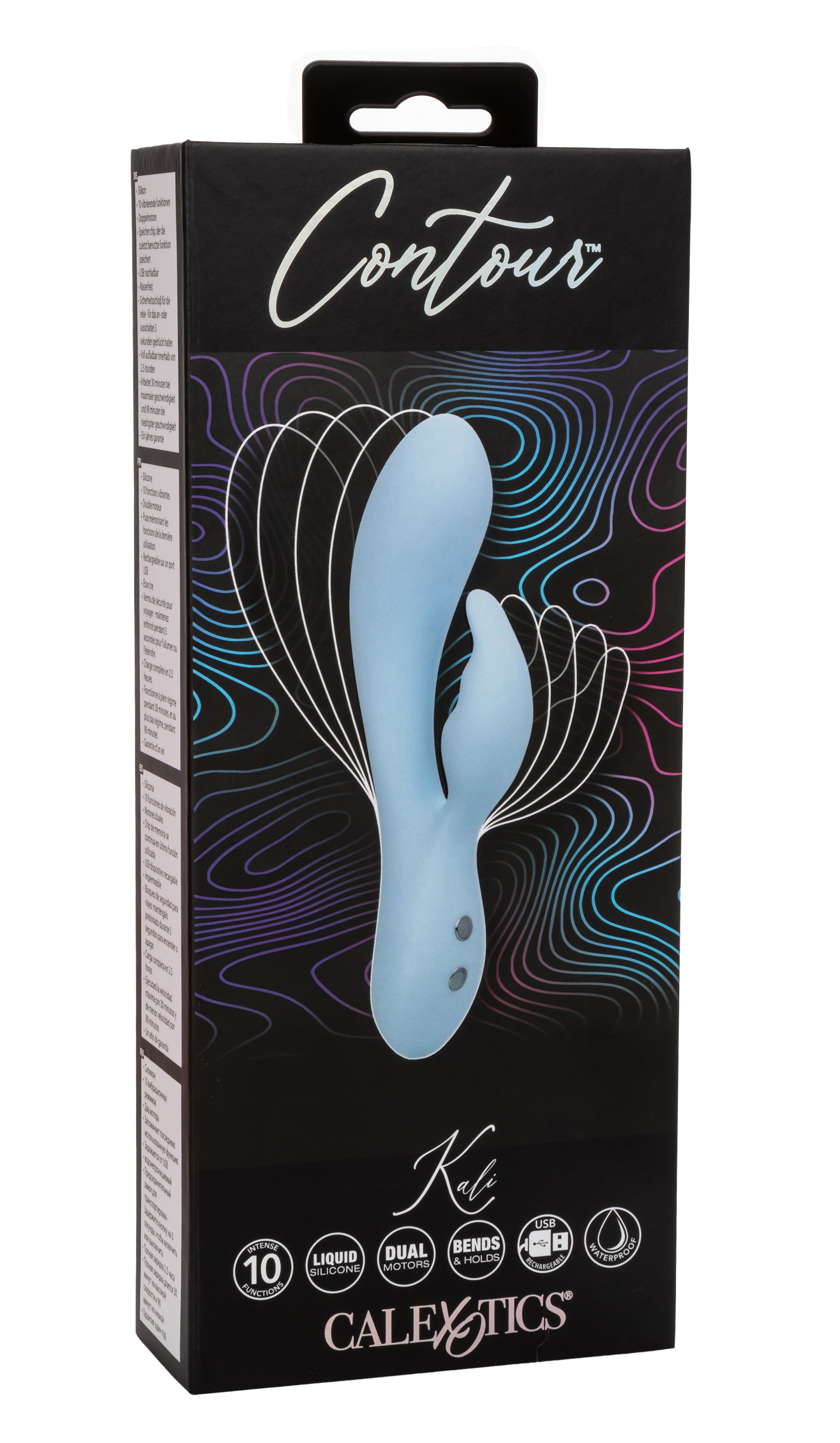 Contour Kali Flexible Dual Massager in Light Blue with 10 Vibration Functions and Rechargeable Blue > Vibrators > Ladies > Rabbit