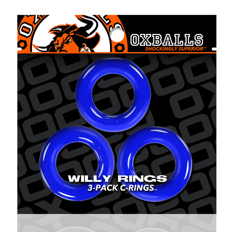 Willy Rings Pool Blue 3-Pack Super-Stretch Cockrings Secondary image