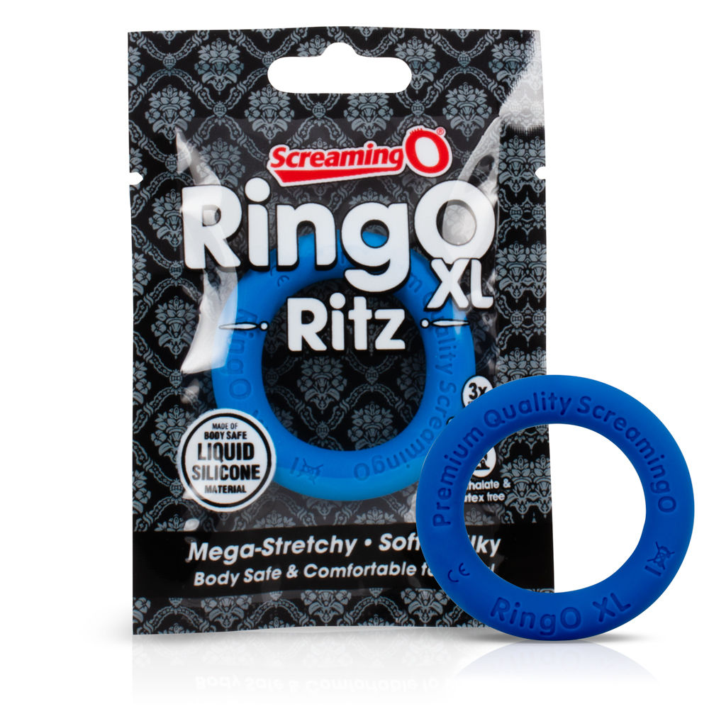 RingO Ritz XL (Black) Cockring Blue XL > Cock Ring > Single