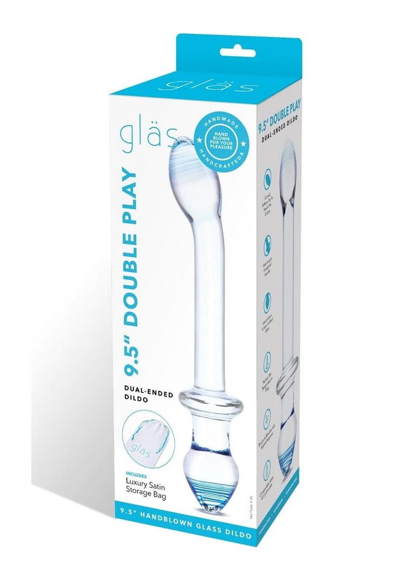Glas 9.5" Double Play Dual-Ended Glass Dildo with Clear Smooth Design > Glass > Dildos