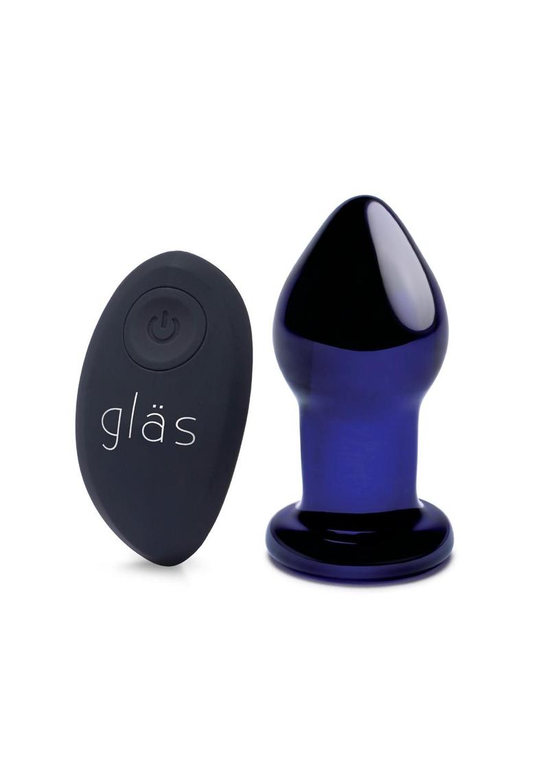 Glas 3.5 Inch Remote Controlled Vibrating Butt Plug in Deep Blue > Anal Range > Butt Plugs