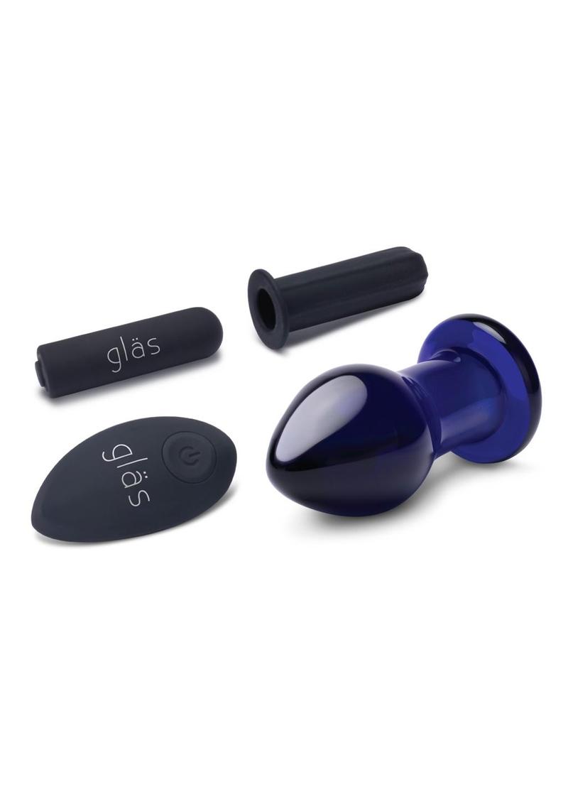 Glas 3.5 Inch Remote Controlled Vibrating Butt Plug in Deep Blue > Anal Range > Butt Plugs